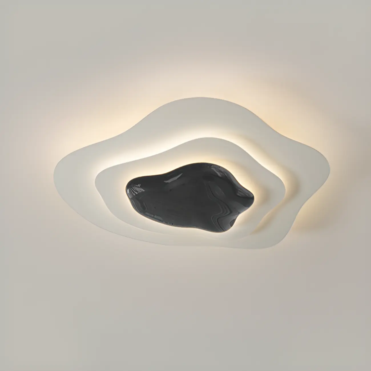 Modern Dimmable Tier Resin Flush Ceiling Light for Bedroom