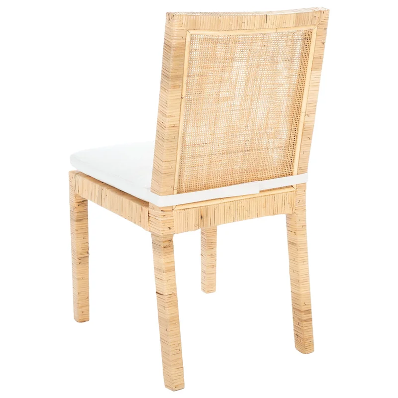 SAFAVIEH Jessye Cane Dining Room Chair with Cushion (Set of 2) - 21.7 W x 18.1 L x 38.6 H - 22W x 18D x 39H