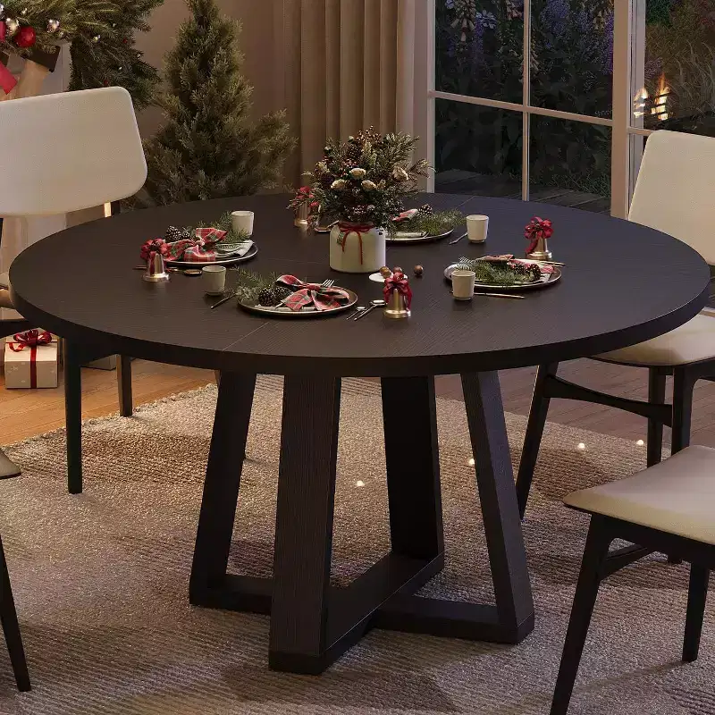 Dining Table, Kitchen Table, Round Dining Room Table for Kitchen, 47 Inch Round Table for Dining Room
