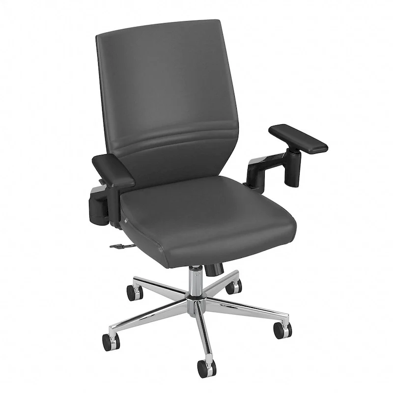 Cabot Mid Back Leather Office Chair by Bush Furniture