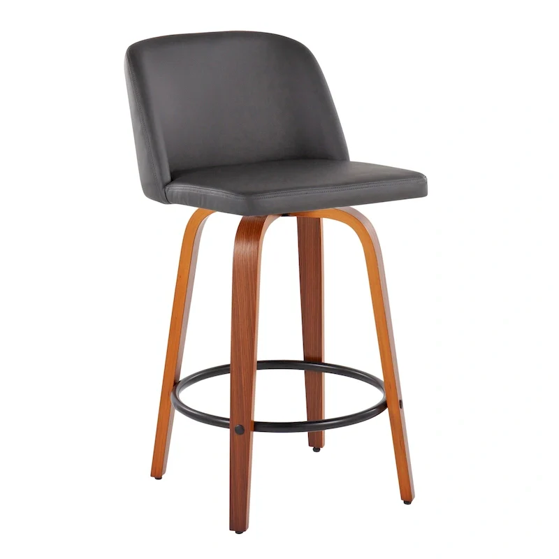 Vallberga 26 Counter Stool with Black Round Footrest (Set of 2)