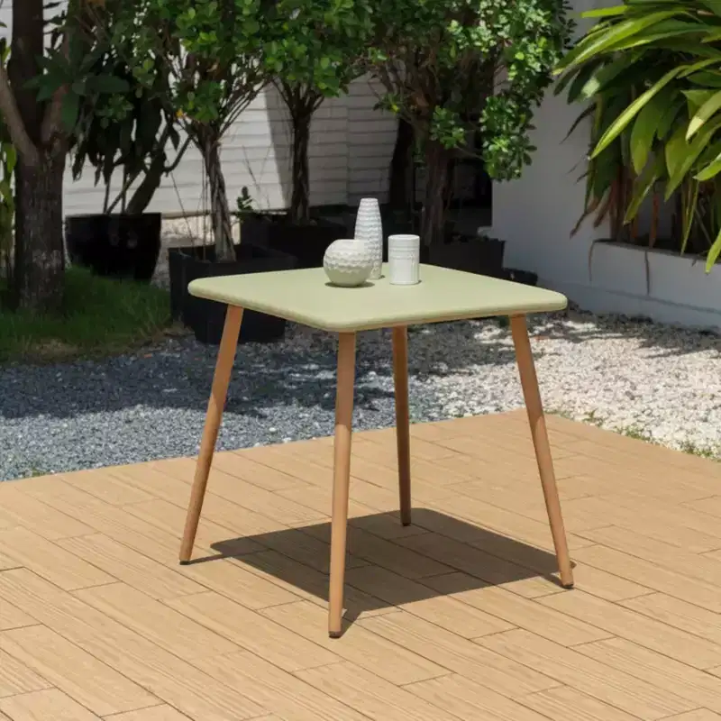 Urban Elements Recycled Resin and Teak Finish Legs Patio Bistro Table Green