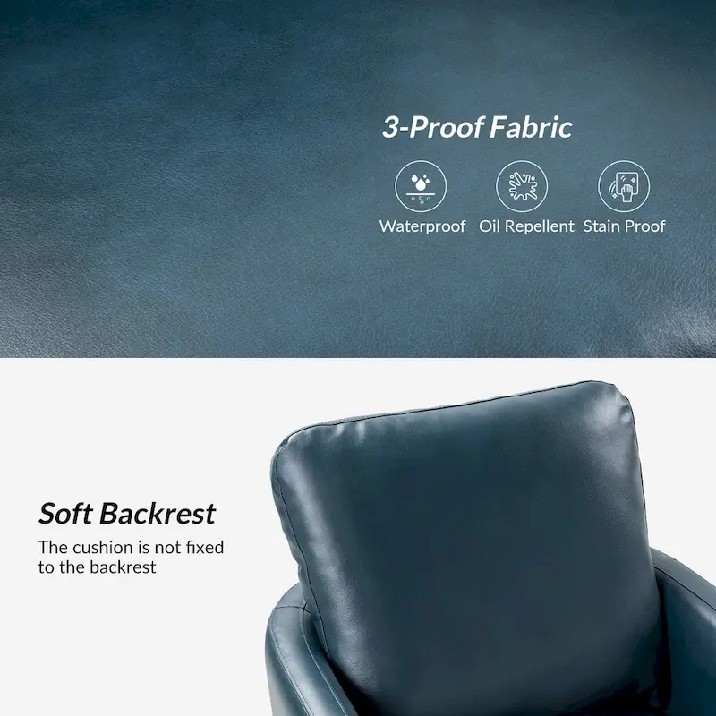 Terrance Transitional Swivel Faux Leather Barrel Chair with Metal Base Set of 2