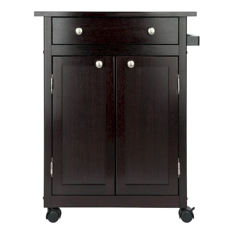 Savannah Utility Kitchen Cart, Espresso - 26.89 x 17.72 x 34.02 inches