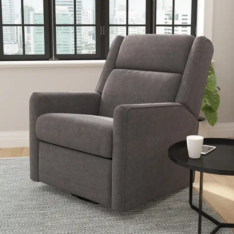 Classic Upholstered Manual Recline Rocking Swivel Glider Chair