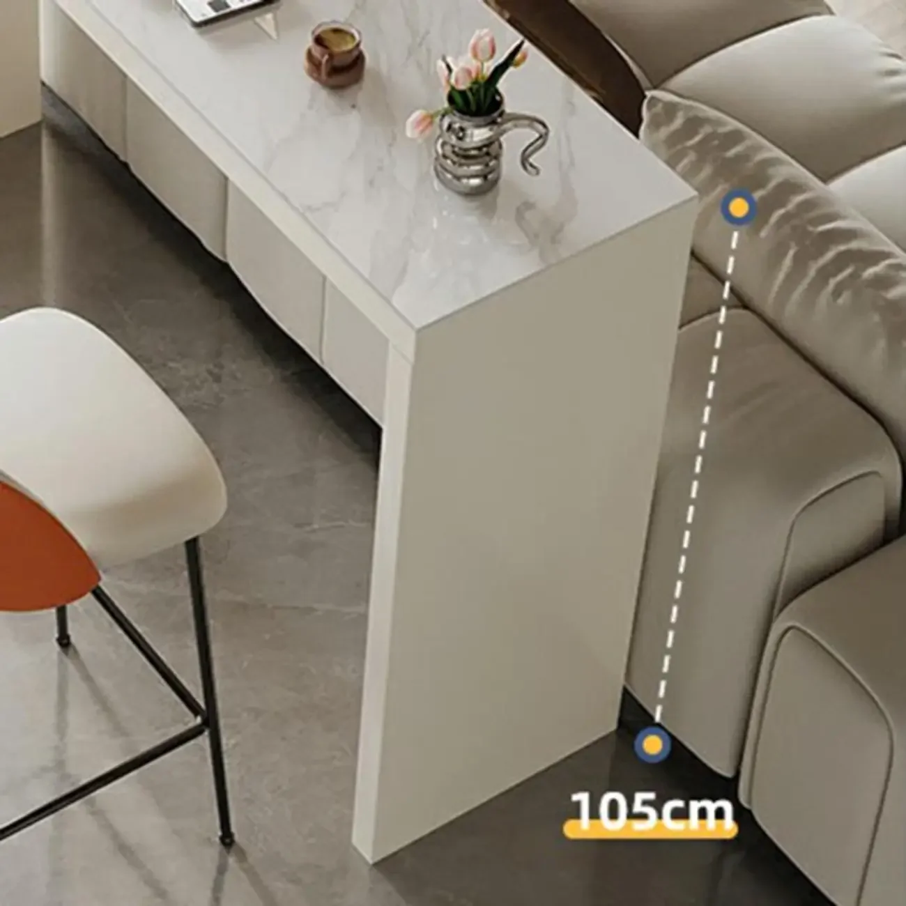 Modern White Stone Pine Wood Pedestal Bar Tables