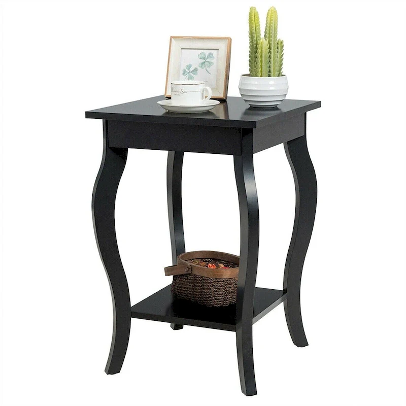 Compact Side Table with Display Shelf