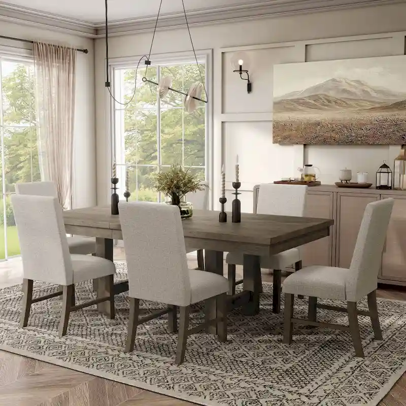 Jusk Rustic Grey Wood Dining Table
