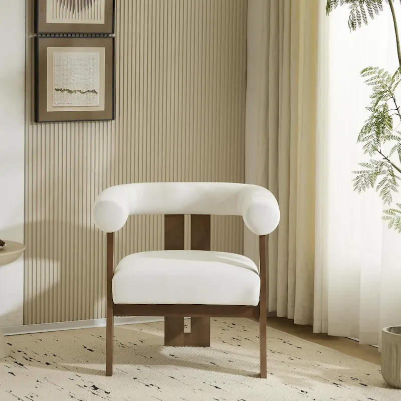 Gilbert Modern Upholstered Round Arm Accent Chair
