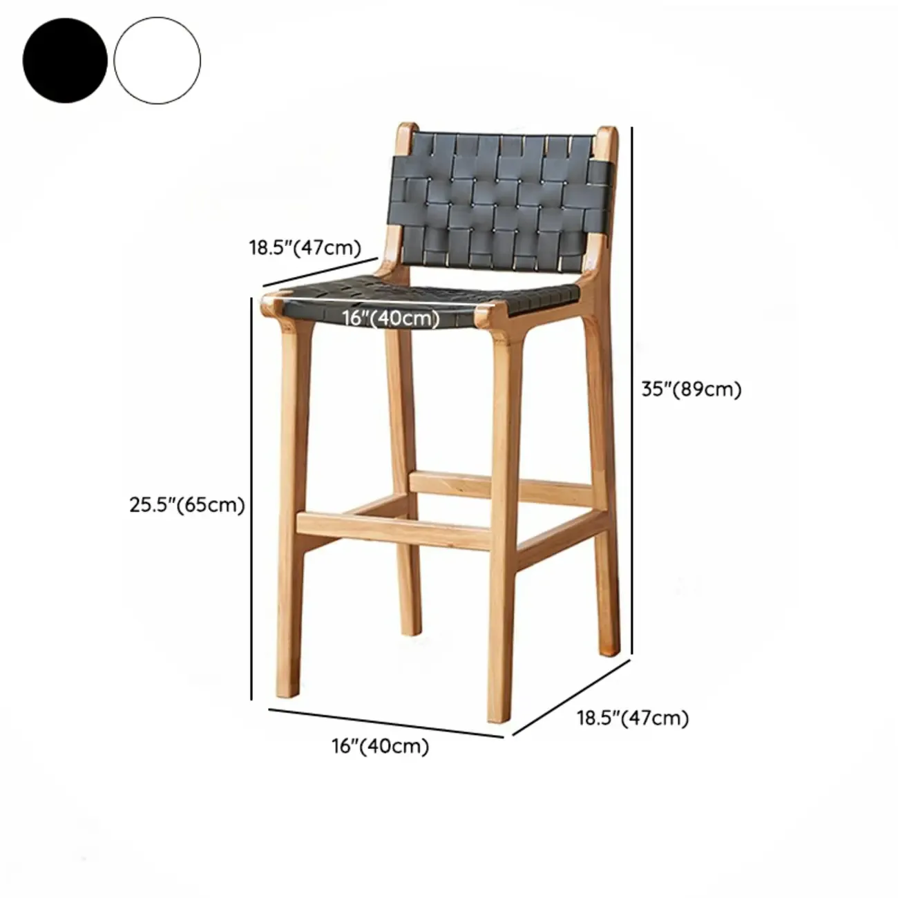 Scandinavian Wooden Ratten Bar Stool