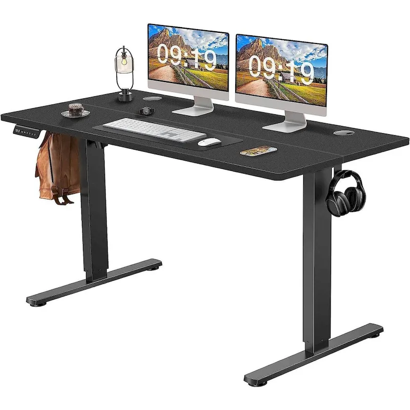 Electric Height Adjustable Standing Desk,Sit to Stand Ergonomic Computer Desk,Black,55 x 24