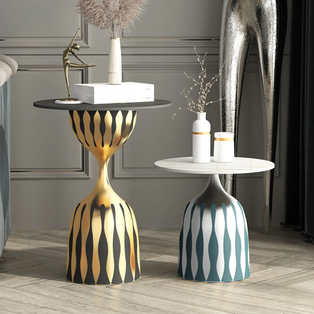 Living Room Round Marble Top Side Table