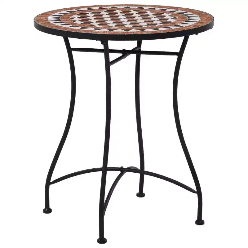 vidaXL Mosaic Bistro Set Terracotta Powder-coated iron, ceramic tile
