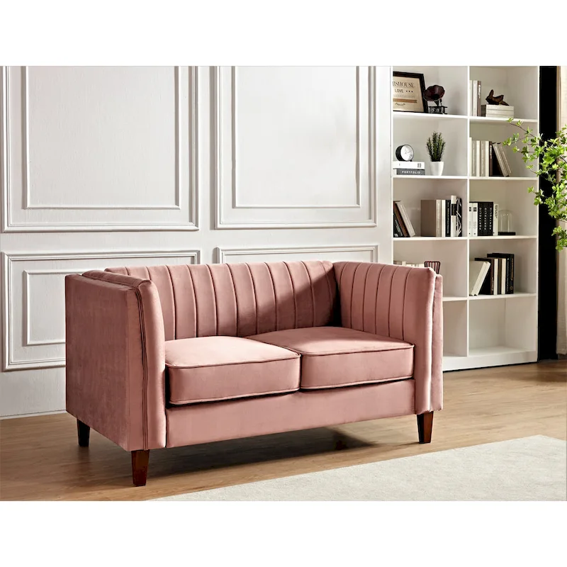 Line Tufted Square Design Loveseat