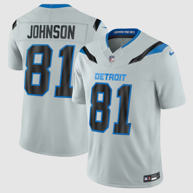 Detroit Lions Calvin Johnson Silver 2026 Rivalries Collection Stitched Limited Jersey
