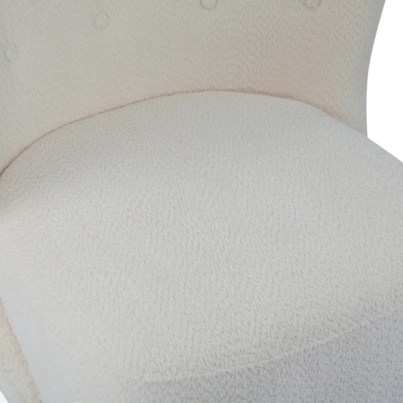 Camille Modern Upholstered Armless Accent Chair with Plush Seating and Solid Wood Frame