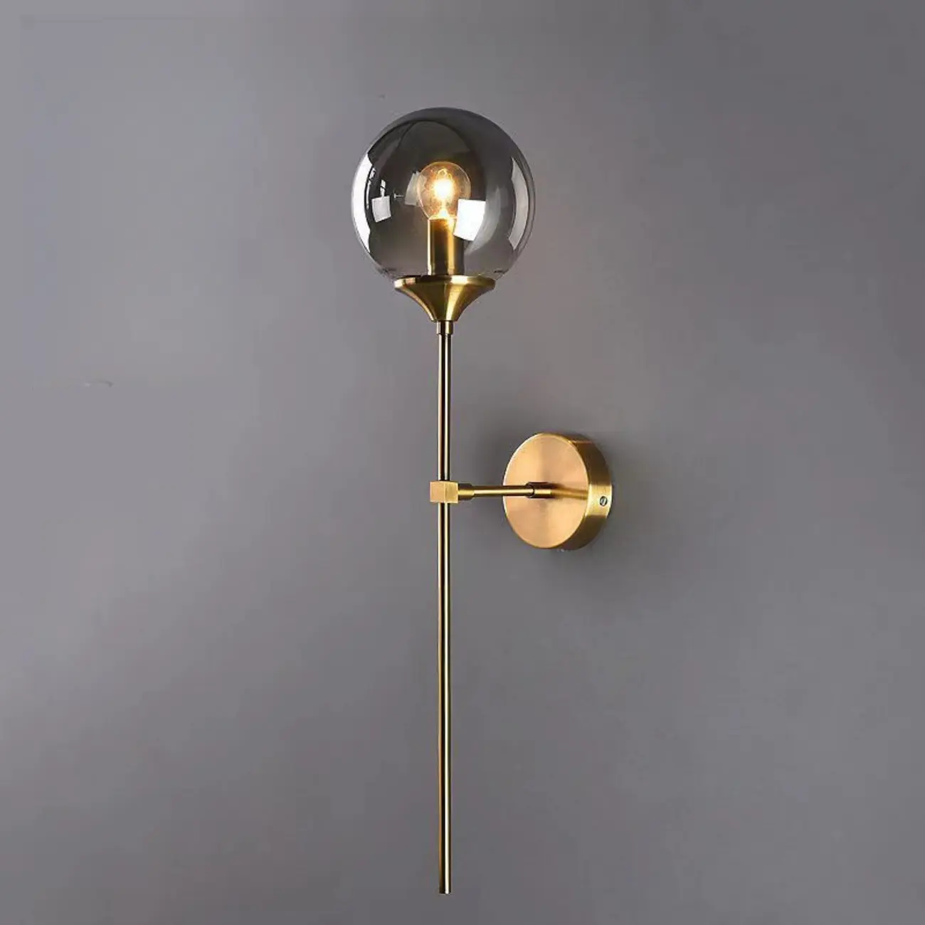 24Modern Brass Wall Sconce Fixture with Glass Shade