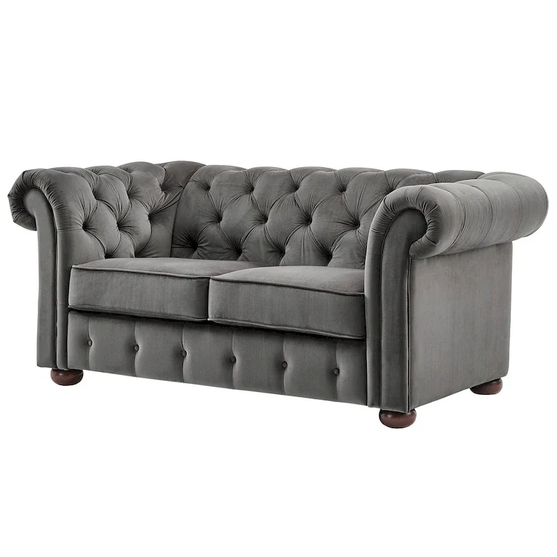 Knightsbridge Tufted Scroll Arm Chesterfield Loveseat by iNSPIRE Q Artisan
