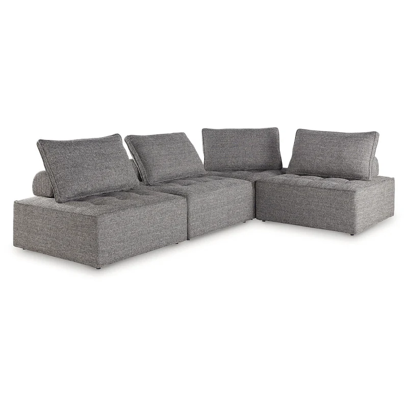 Signature Design by Ashley Bree Zee Gray 4-Piece Outdoor Sectional - 114 W x 38 D x 34 H