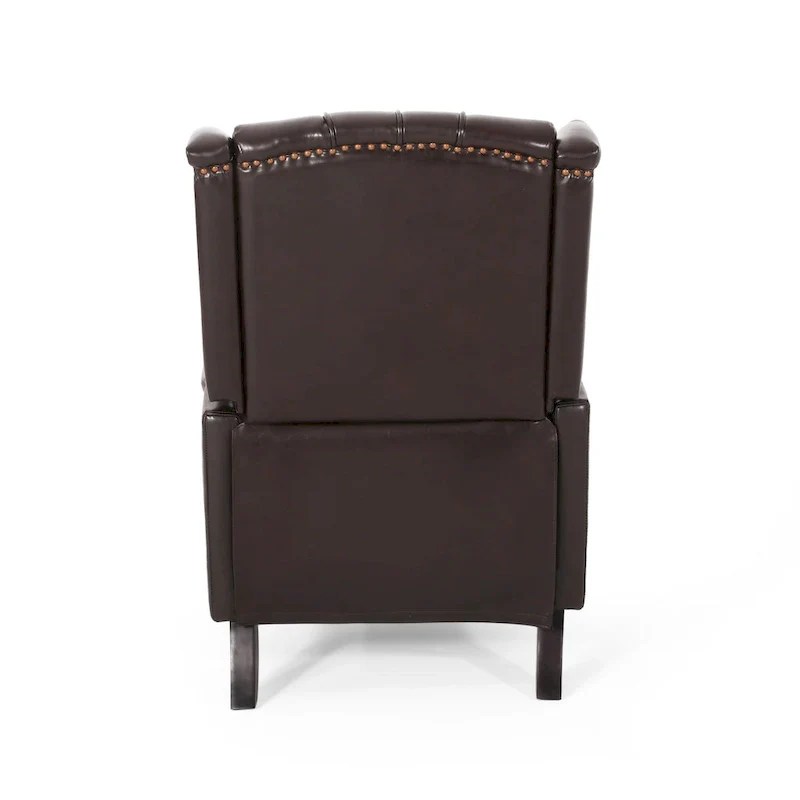 Brown Bonded Leather Recliner Club Chair