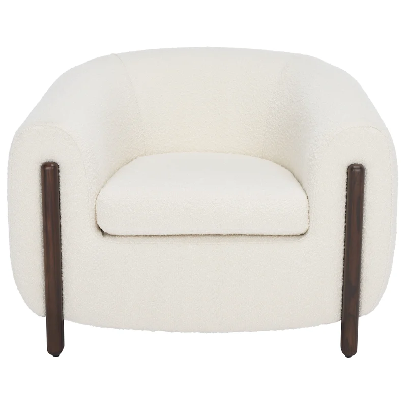 SAFAVIEH Couture Yauheniya Barrel Back Accent Chair - 38 In. W x 34 In. D x 28 In. H - 38Wx34Dx28H