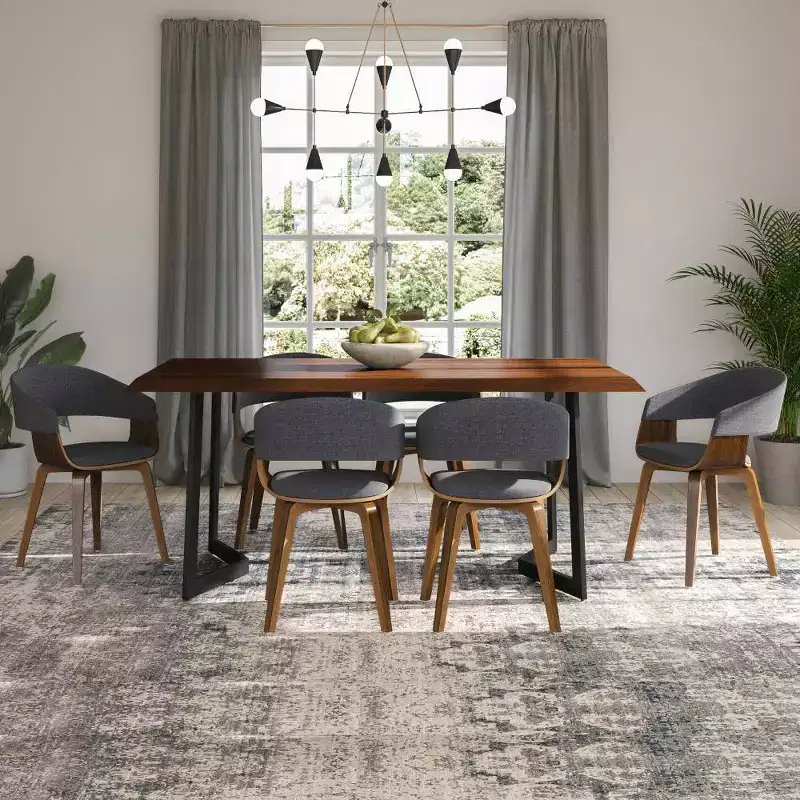 Hathaway Dining Table with Inverted Metal Base - WyndenHall