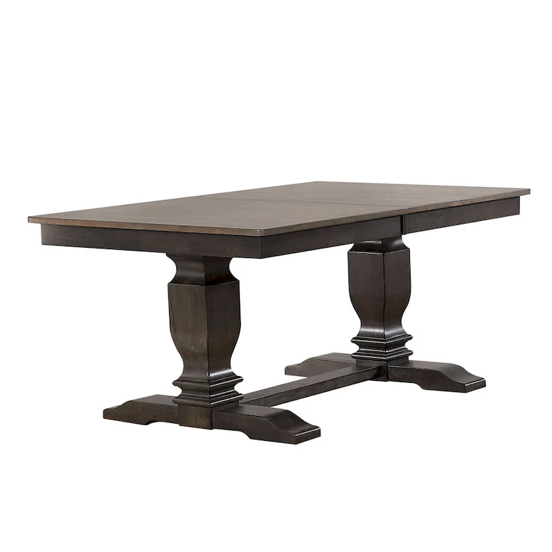 Double Transitional Pedestal Antiqued Grey Napoleon Back 7-Piece Set