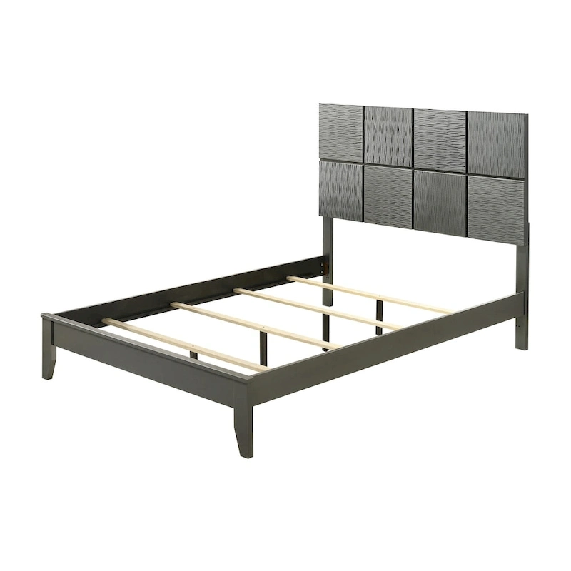 Sim 3 Piece Gunmetal Gray Panel Bedroom Set