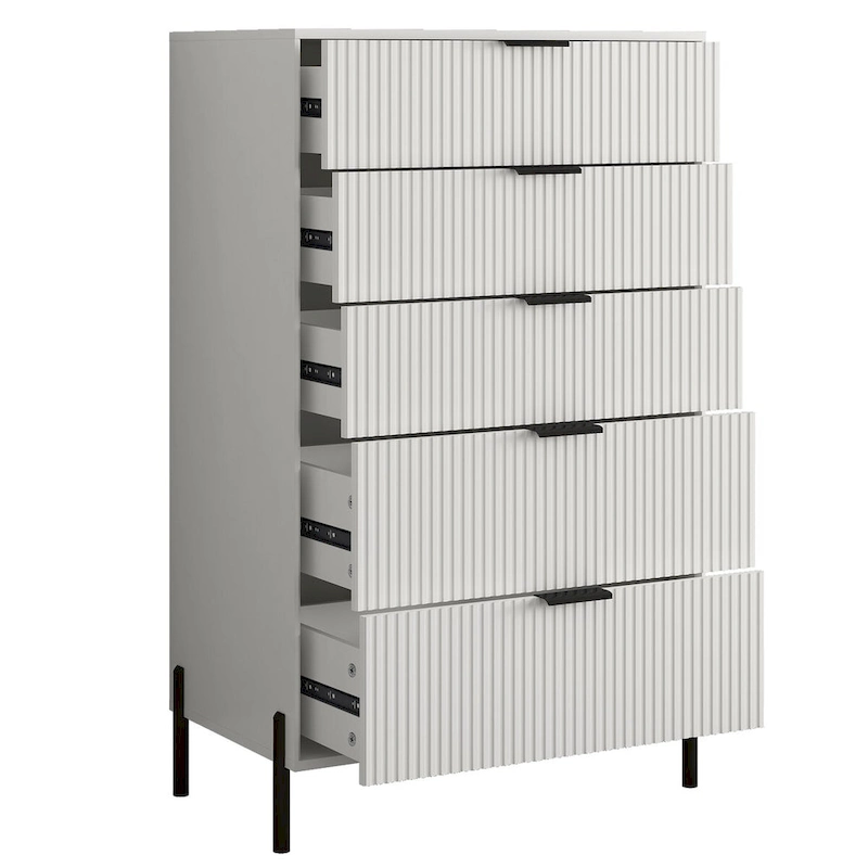 Modern 30 5-Drawer Chest with Metal Handles