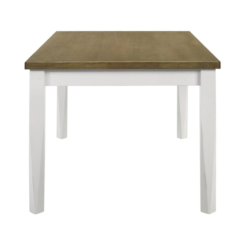 Pratto Brown Brushed and Off White Rectangular Dining Table