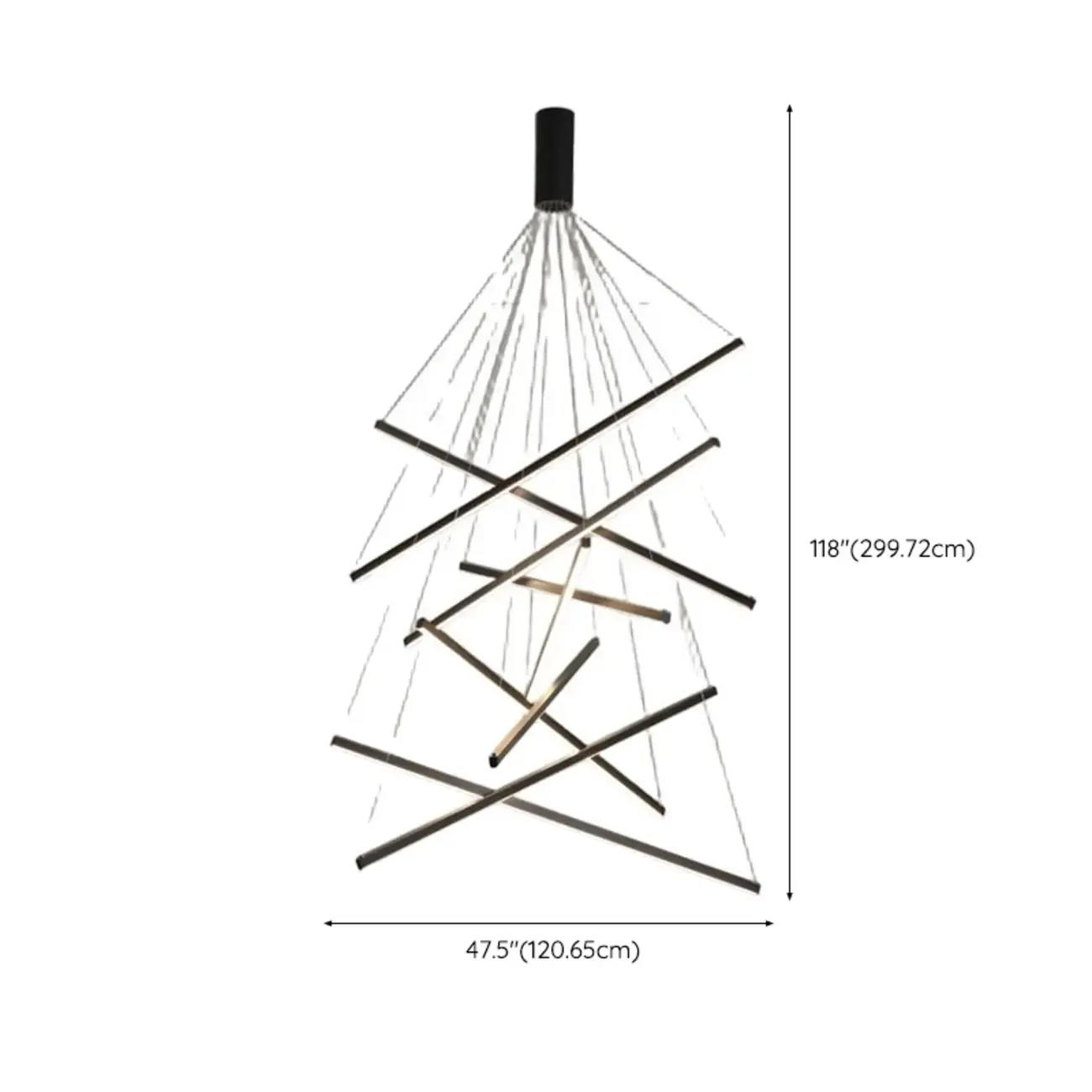 Modern Geometric Linear Sputnik Chandelier