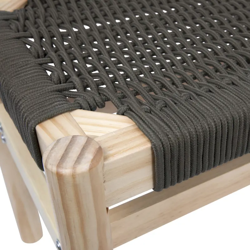 Fernway Solid Wood and Woven Rope Entryway Bench - 43.3 L x 15.0 W x 18.0 H