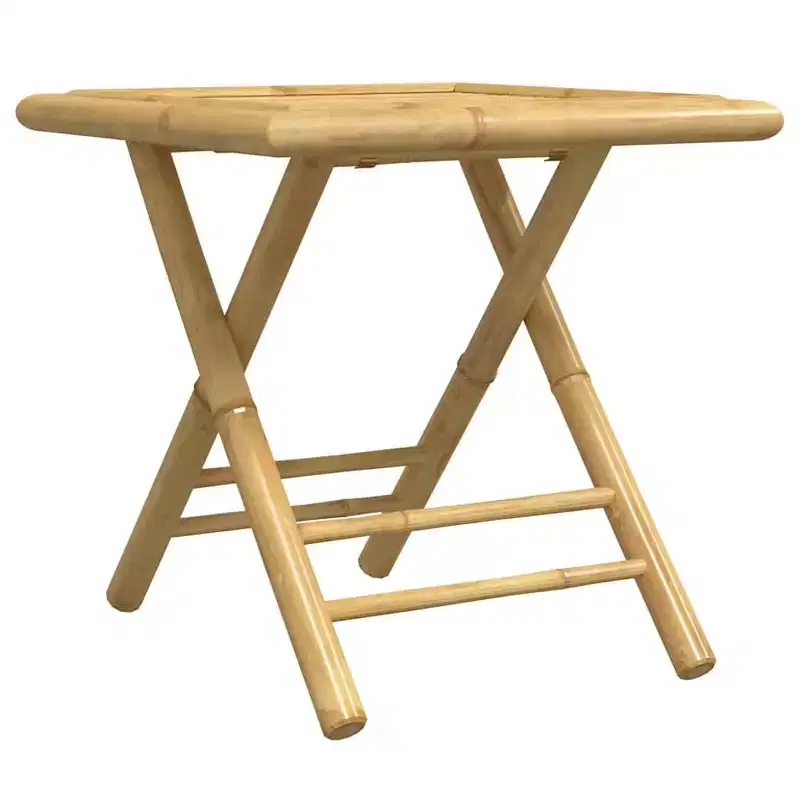 vidaXL Bistro Set Natural Bamboo Foldable Square Rustic