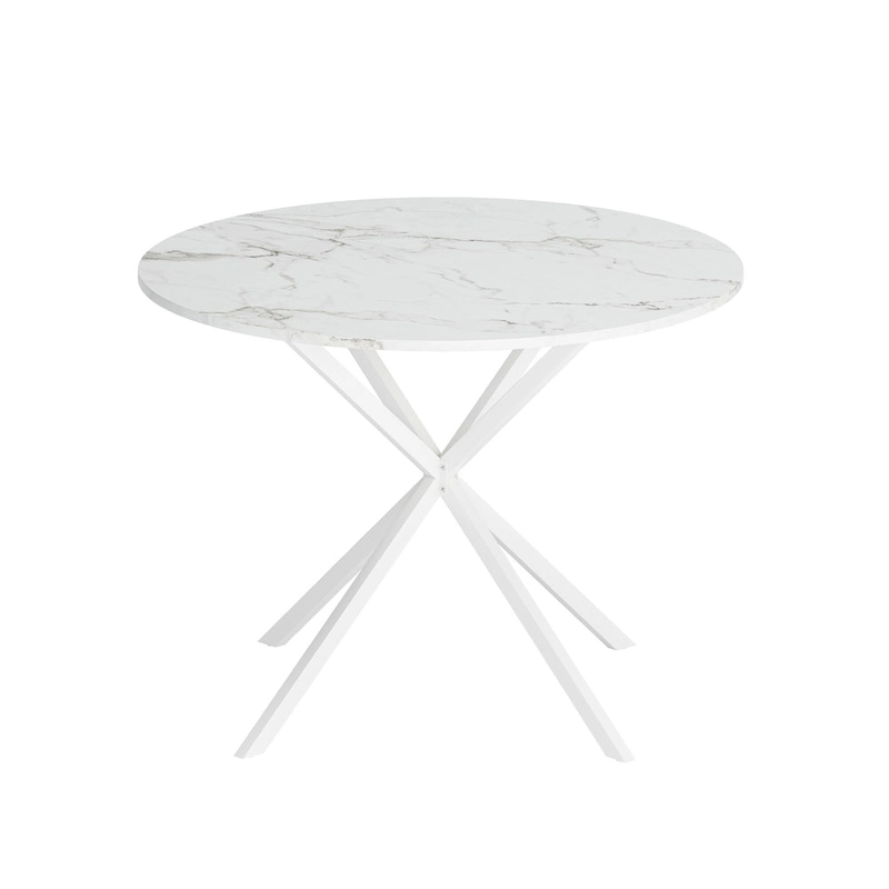 Modern Cross Leg Round Dining Table ,Two Piece Removable Top