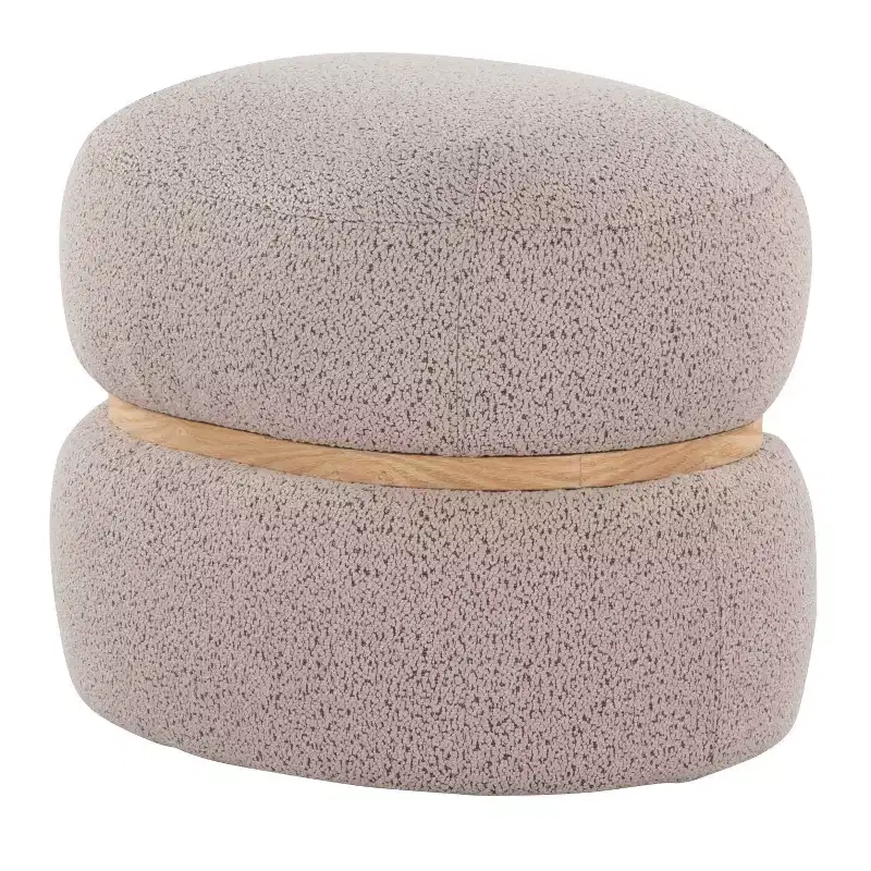 LumiSource Cinch Pouf Ottoman Natural Fabric