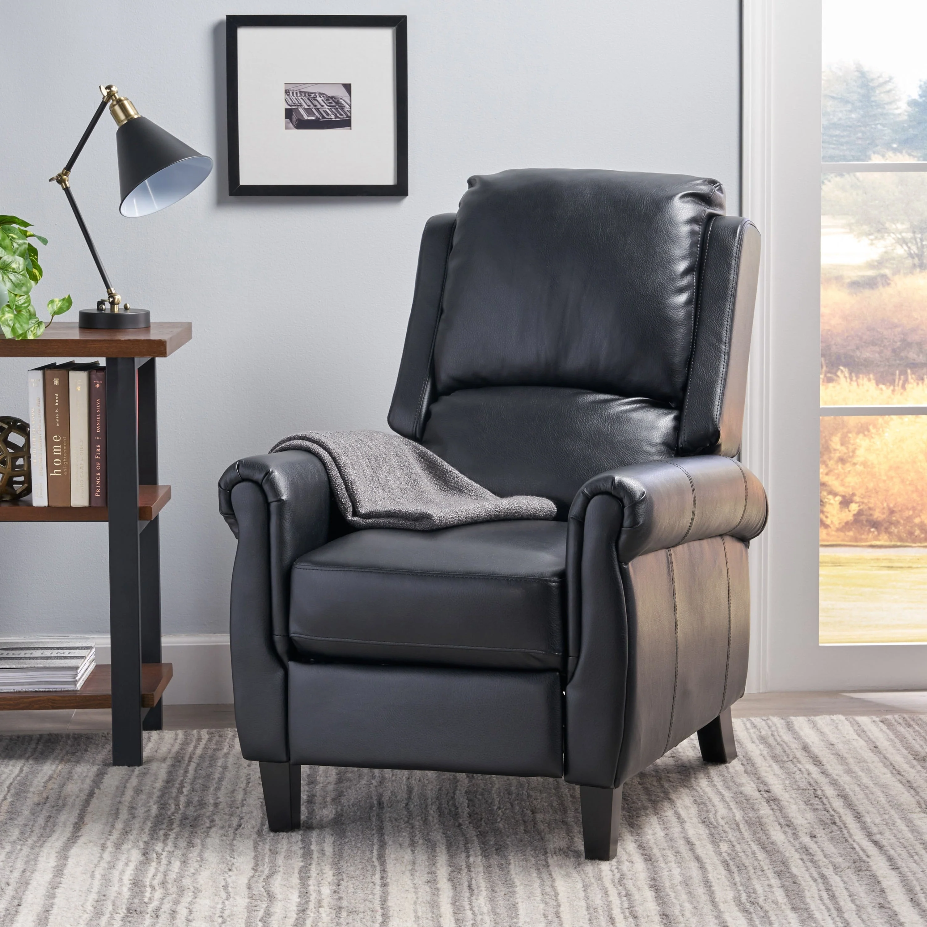 Roomfitters Ultimate Comfort PU Leather Pushback Recliner, Luxurious Recliner Chair for Living Room or Bedroom