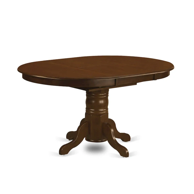 East West Furniture Kenley Modern Kitchen Table - an Oval Dining Table Top with Butterfly Leaf & Pedestal Base, (Finish Options)