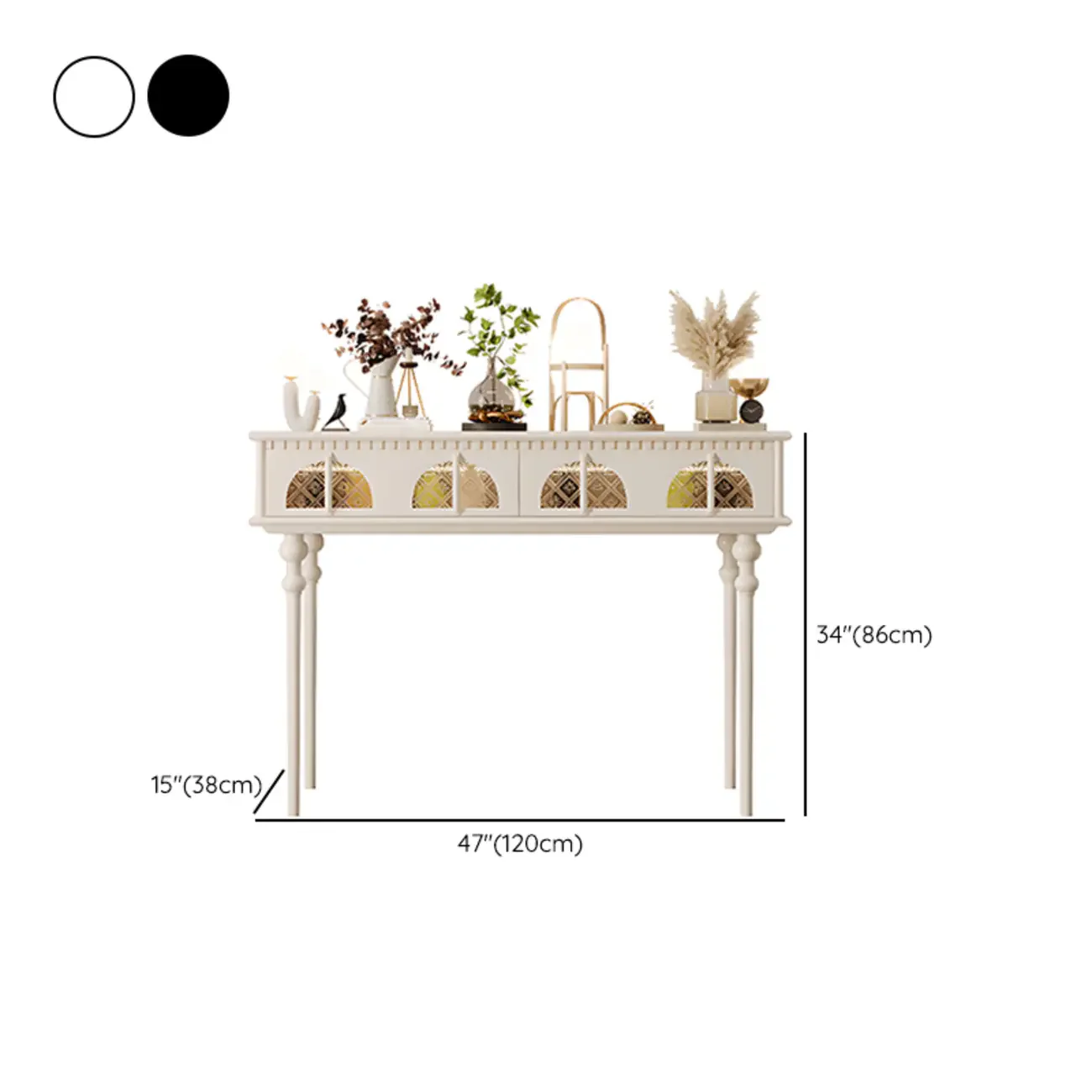 Tall Entryway Rectangular Wooden Console Table with Drawers