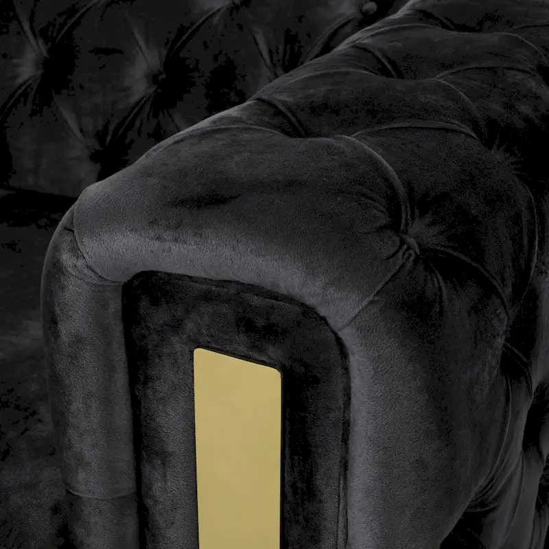 Keyser Modern Glam Tufted Velvet 3 Seater Sofa by Christopher Knight Home - 83.75 L x 34.50 W x 27.25 H