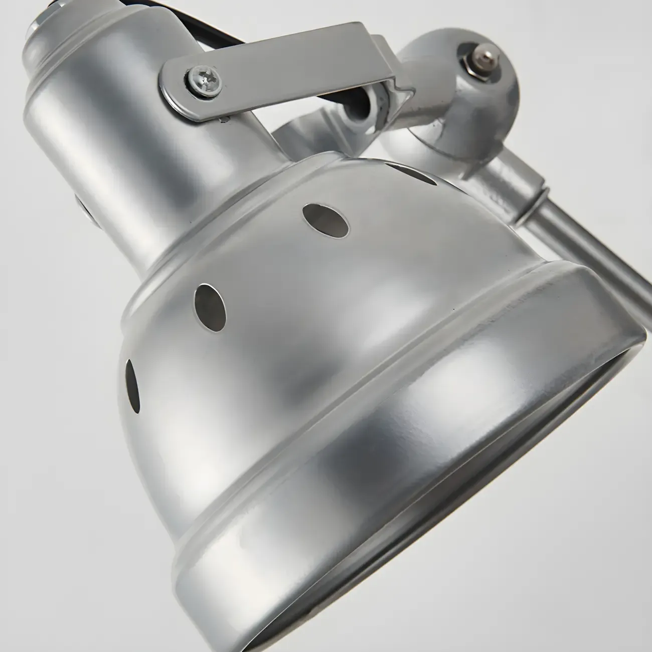 Industrial Metal Silver Adjustable Swing Arm Wall Light