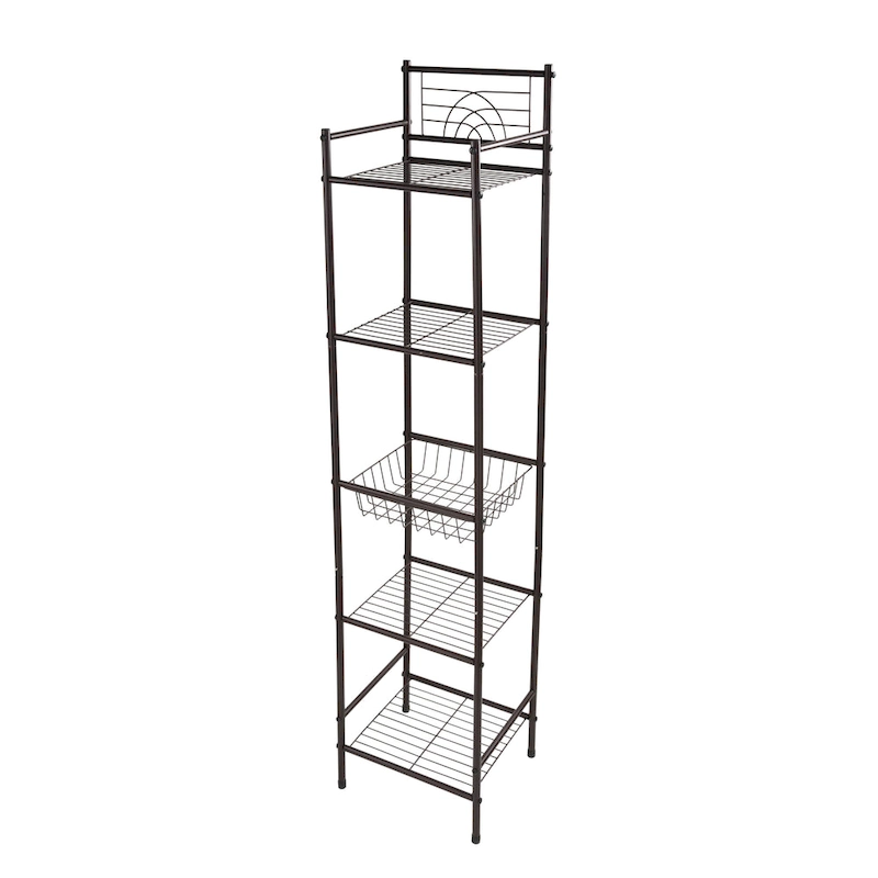 Bath Bliss 5 Tier Storage Shelf in Oil Rubbed Bronze - 13x11.6x58.7