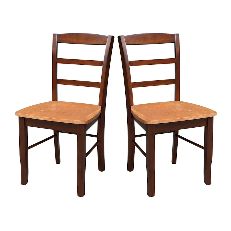 International Concepts Solid Wood Madrid Ladderback Chairs, Set of 2 - N/A