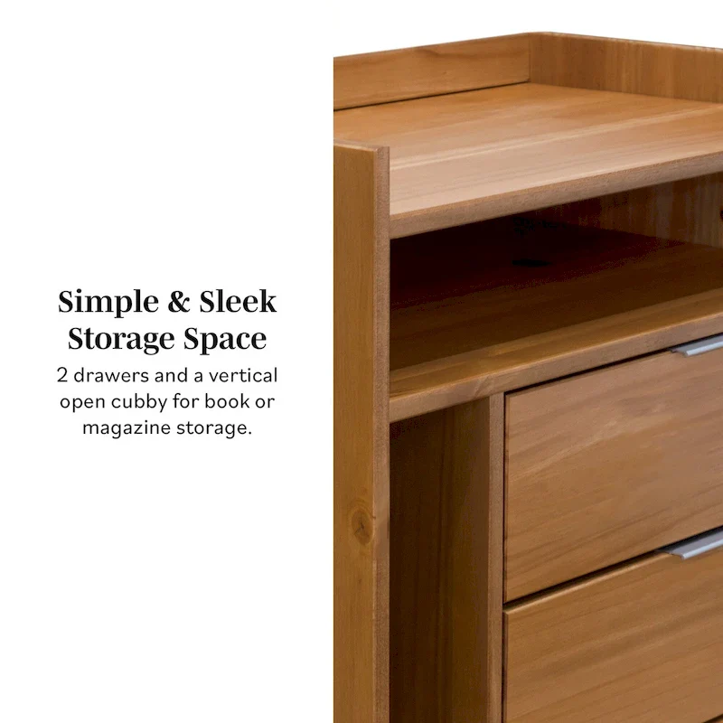 Middlebrook Modern Gallery Top Solid Wood Nightstand