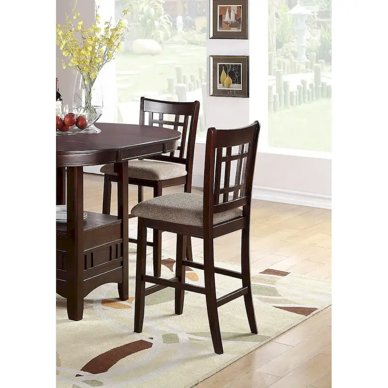 Set of 2 Counter Height Dining Chairs with Cushioned Seats