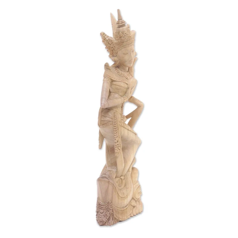 Novica Handmade The Tale Of Dewi Ratih Wood Statuette
