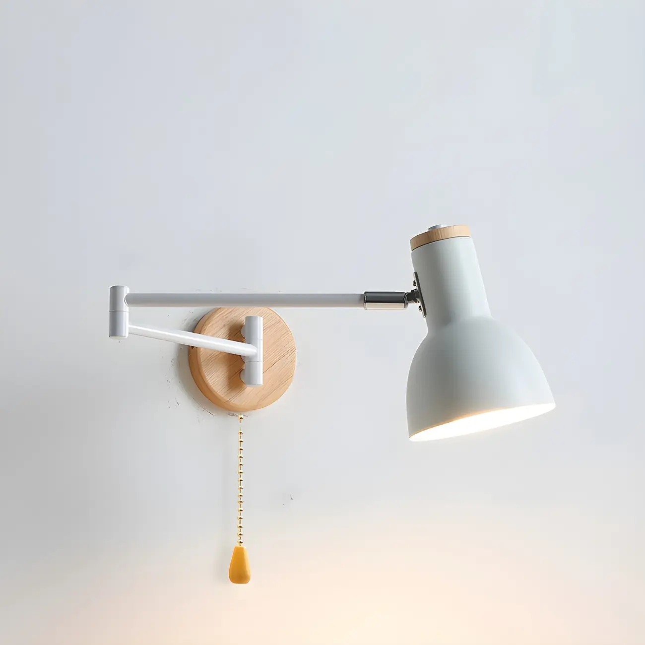 Modern White Adjustable Swing Arm Wall Light