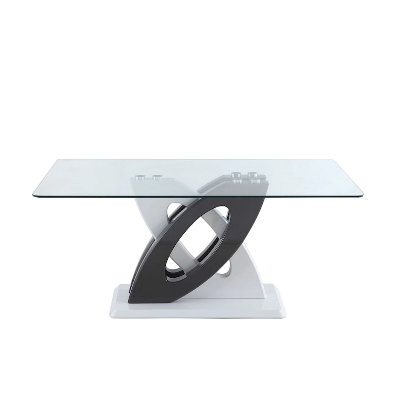 Somette Sophie Glass Top Dining Table - White