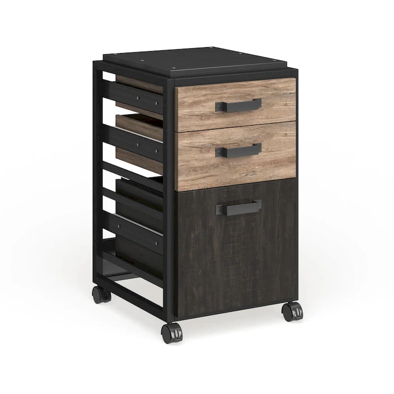 3-Drawer Mobile File Cabinet - Rolling Office Storage, Letter & Legal Size