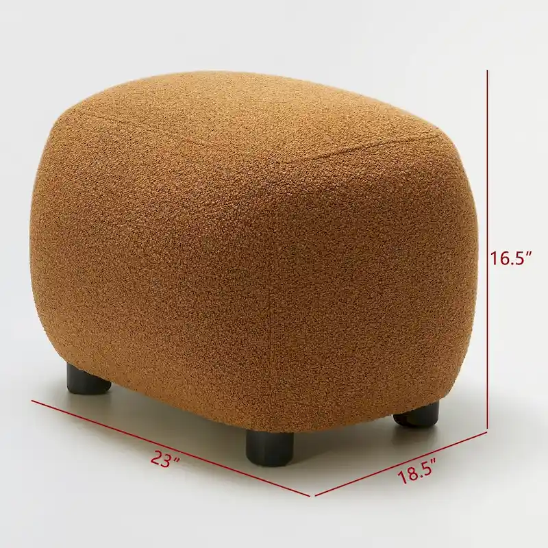KINWELL 23  Wide Boucle Upholstered Footstool Ottoman Sofa Chair Footrest