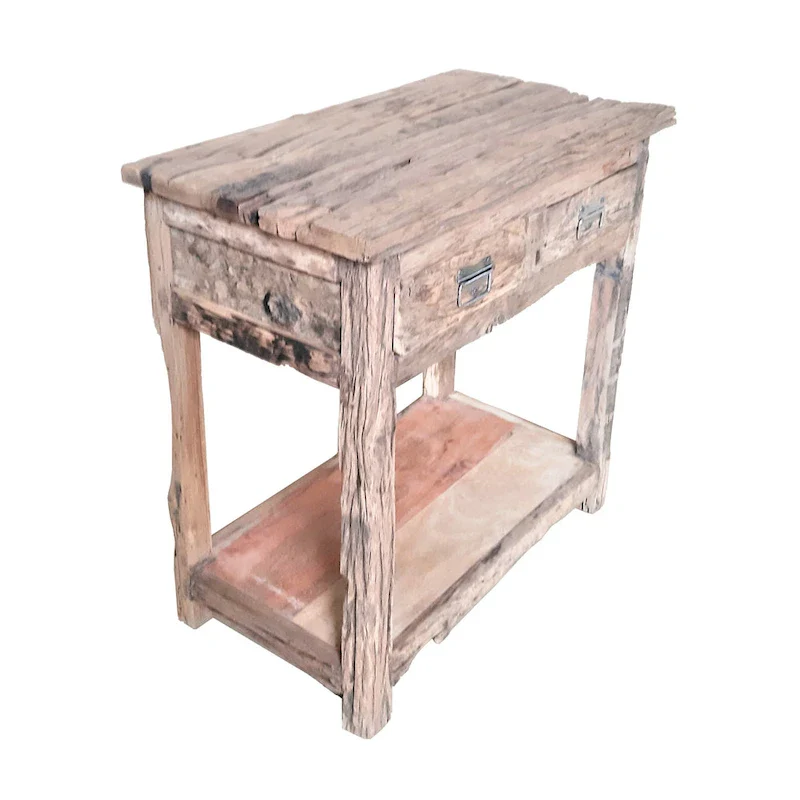 A&B Home Rustic 2-Drawer Kitchen Island